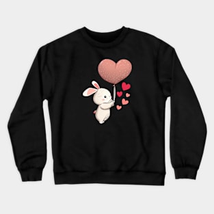 Rabbit with Hearts Crewneck Sweatshirt